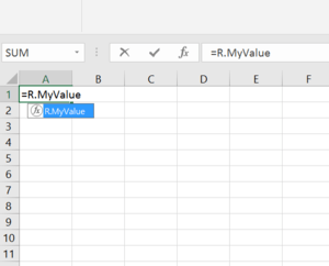 Calling MyValue in Excel