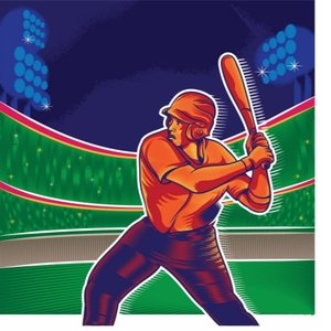 Baseball Cartoon Swing Batter