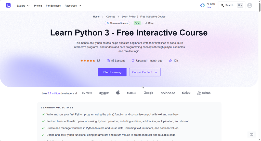 Learn Python for Free